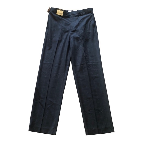 Mens New With Tag Round-tree & Yorke Bleu Navy Dress Pants34W/34 - Picture 1 of 8